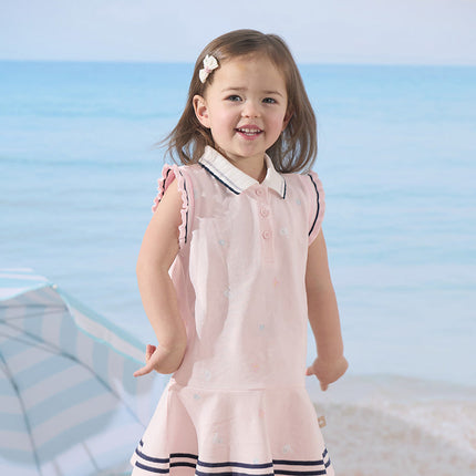 Girls Summer Formal College Polo Sleeveless Dress