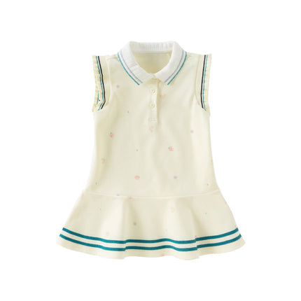 Girls Summer Formal College Polo Sleeveless Dress