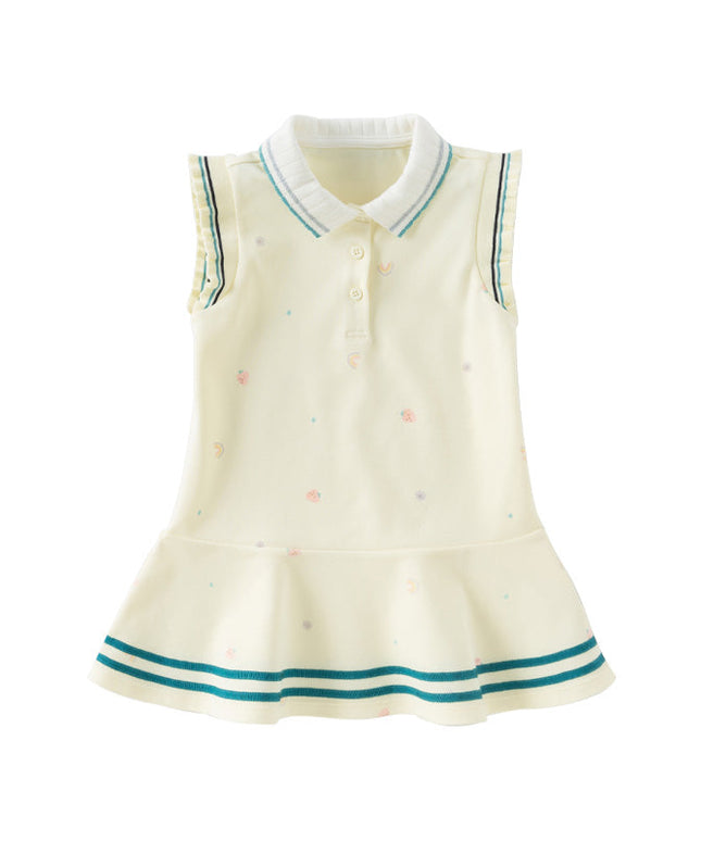 Girls Summer Formal College Polo Sleeveless Dress