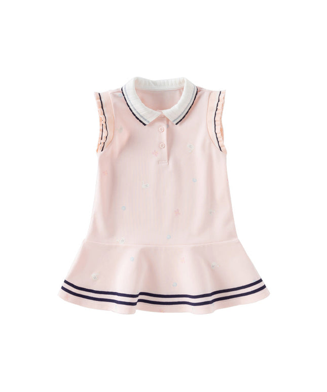 Girls Summer Formal College Polo Sleeveless Dress