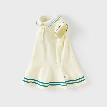 Girls Summer Formal College Polo Sleeveless Dress