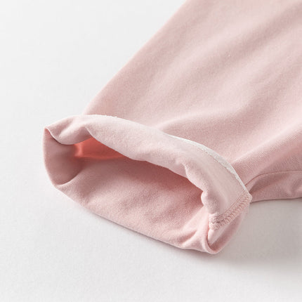 Toddler Girls Summer Versatile Light Khaki/Pink Stretchable Slim Leggings