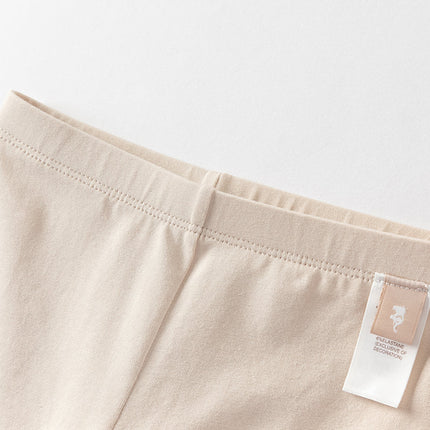 Toddler Girls Summer Versatile Light Khaki/Pink Stretchable Slim Leggings