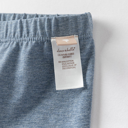 Toddler Girls Summer Denim Blue/Grey Swan Print Slim Leggings