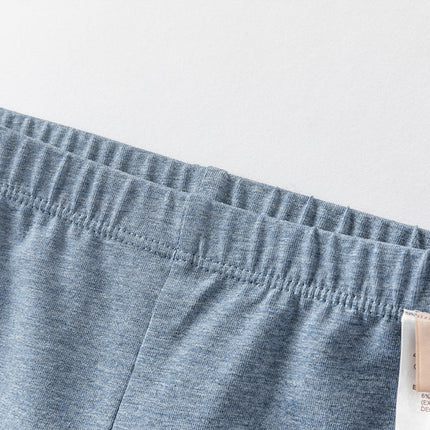 Toddler Girls Summer Denim Blue/Grey Swan Print Slim Leggings