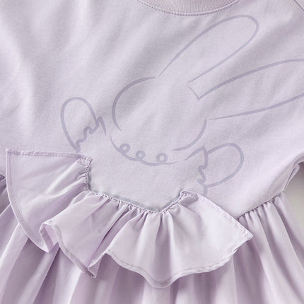 Girls Summer Cotton Fantasy Purple Patchwork Princess Dress
