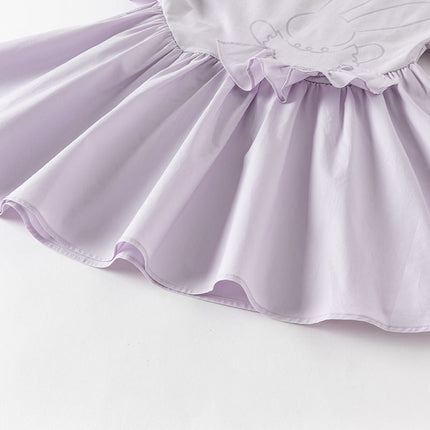 Girls Summer Cotton Fantasy Purple Patchwork Princess Dress