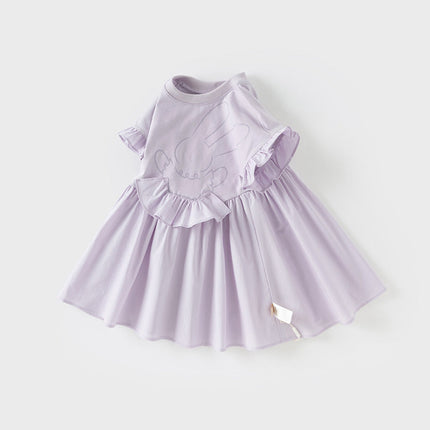 Girls Summer Cotton Fantasy Purple Patchwork Princess Dress