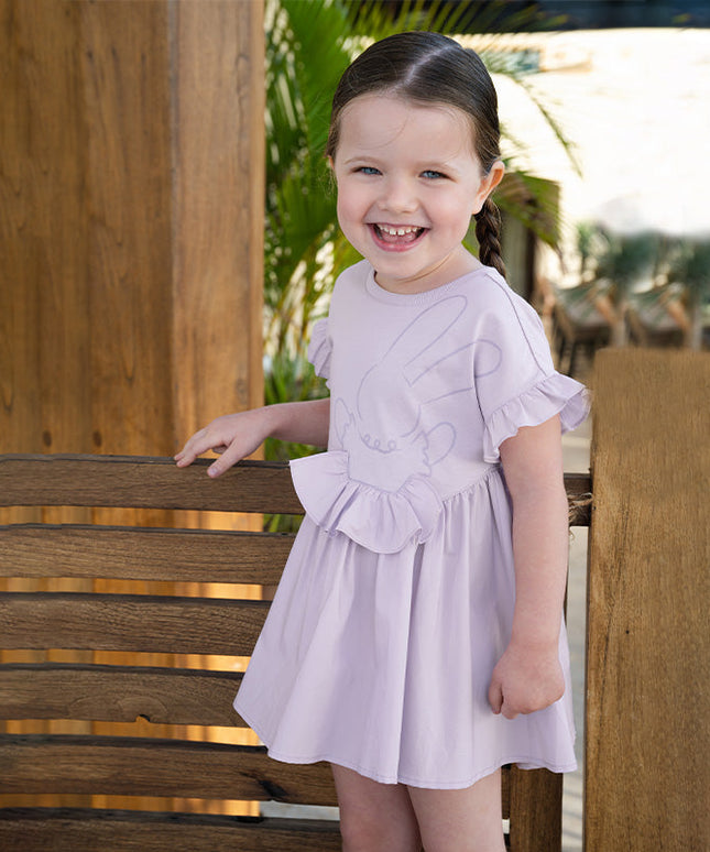 Girls Summer Cotton Fantasy Purple Patchwork Princess Dress