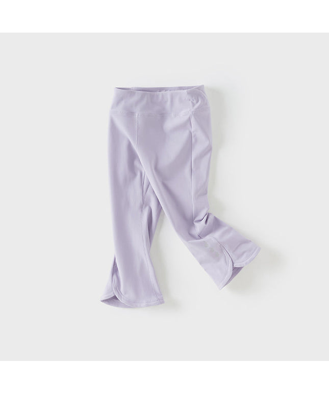 Kids Girls Summer Purple Outdoor Sports Stretchable Slim Yoga Pants