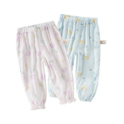 Toddler Girls/Boys Summer Casual Flower/Dinosaur Print Mosquito-Proof Pants