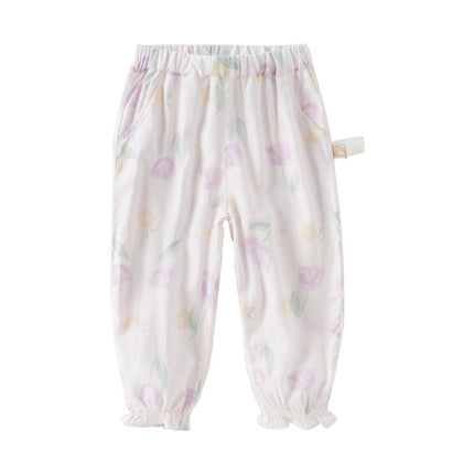 Toddler Girls/Boys Summer Casual Flower/Dinosaur Print Mosquito-Proof Pants