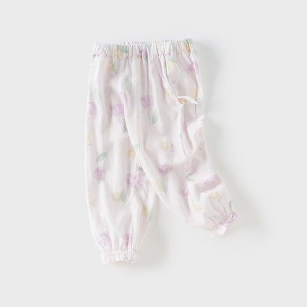 Toddler Girls/Boys Summer Casual Flower/Dinosaur Print Mosquito-Proof Pants