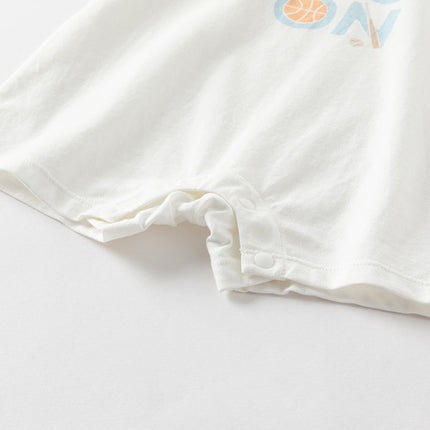 Baby Boys Summer Blue Caetoon Print Lightweight Cotton Rompers
