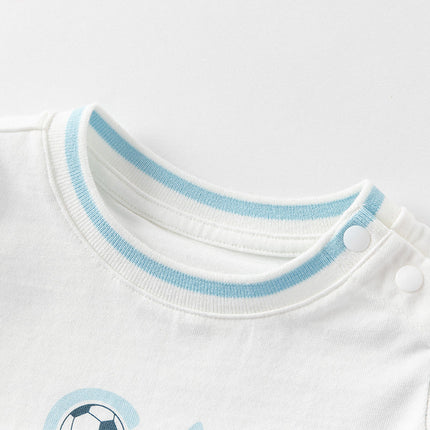 Baby Boys Summer Blue Caetoon Print Lightweight Cotton Rompers