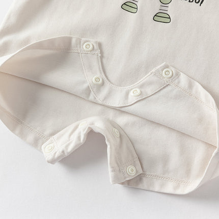 Baby Boys Summer Beige Comfortable Short-sleeved Rompers