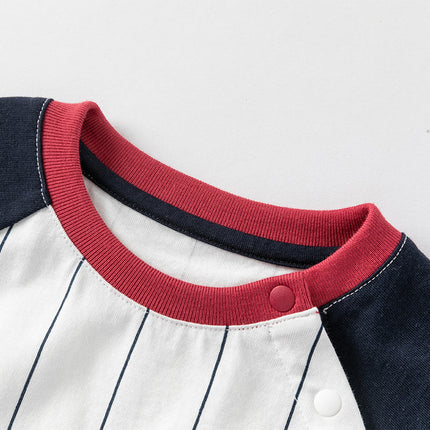 Baby Boys Summer Striped Cotton Indoor Soft Rompers