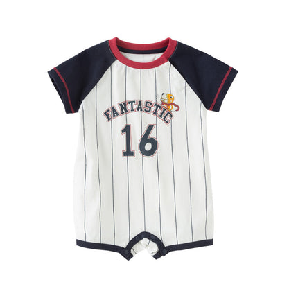 Baby Boys Summer Striped Cotton Indoor Soft Rompers