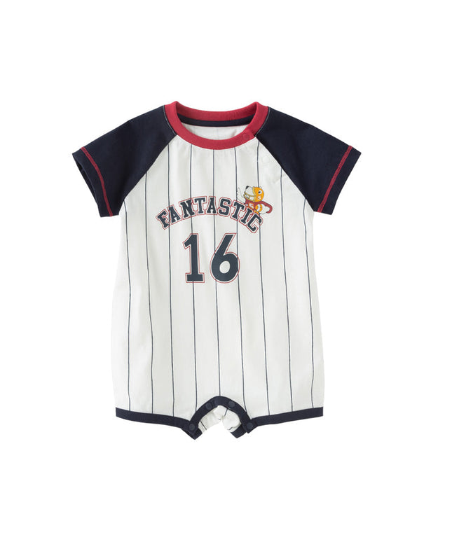 Baby Boys Summer Striped Cotton Indoor Soft Rompers