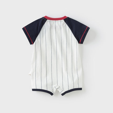 Baby Boys Summer Striped Cotton Indoor Soft Rompers