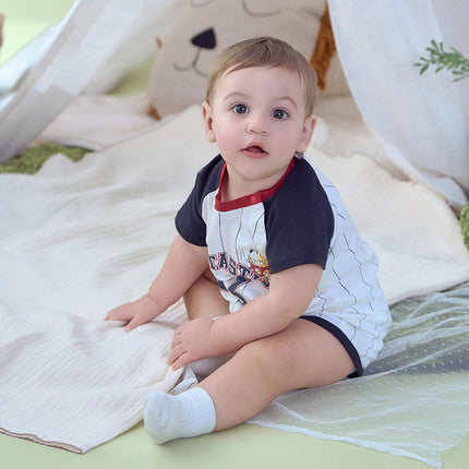 Baby Boys Summer Striped Cotton Indoor Soft Rompers