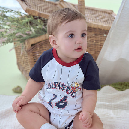 Baby Boys Summer Striped Cotton Indoor Soft Rompers