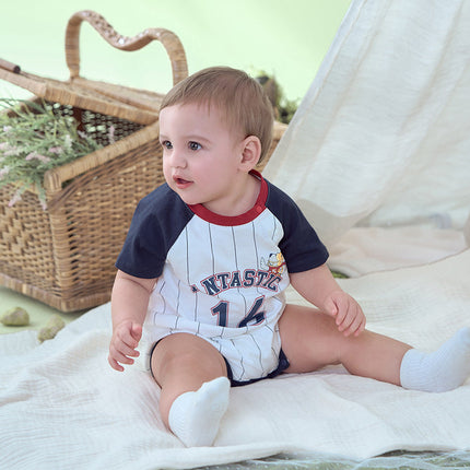 Baby Boys Summer Striped Cotton Indoor Soft Rompers