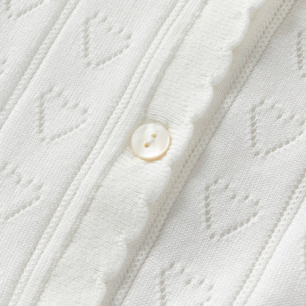 Kids Girls Summer Cute White Outwear Soft Long-sleeved Cardigans