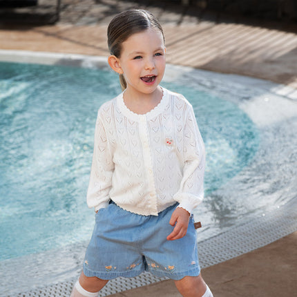 Kids Girls Summer Cute White Outwear Soft Long-sleeved Cardigans