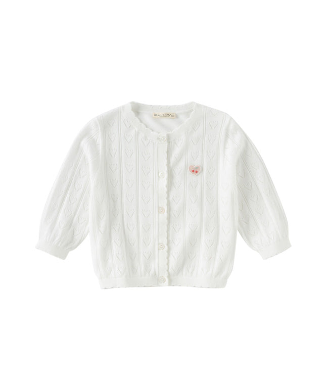 Kids Girls Summer Cute White Outwear Soft Long-sleeved Cardigans