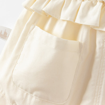 Toddler Girls Summer Cute Beige/Pink Loose Soft Harem Pants