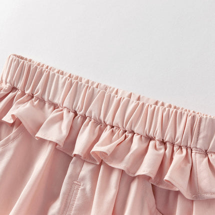 Toddler Girls Summer Cute Beige/Pink Loose Soft Harem Pants