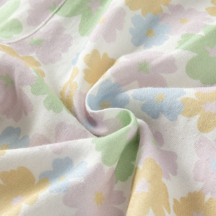 Toddler Girls Summer Beige Floral Print Loose Mosquito Proof Pants
