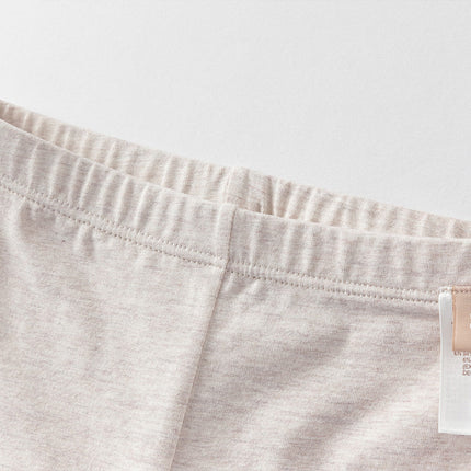 Toddler Girls Summer Cute Beige/Grey Slim Leggings
