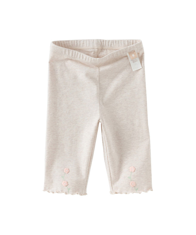 Toddler Girls Summer Cute Beige/Grey Slim Leggings