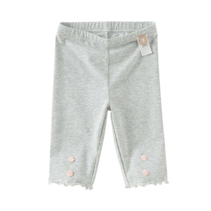 Toddler Girls Summer Cute Beige/Grey Slim Leggings