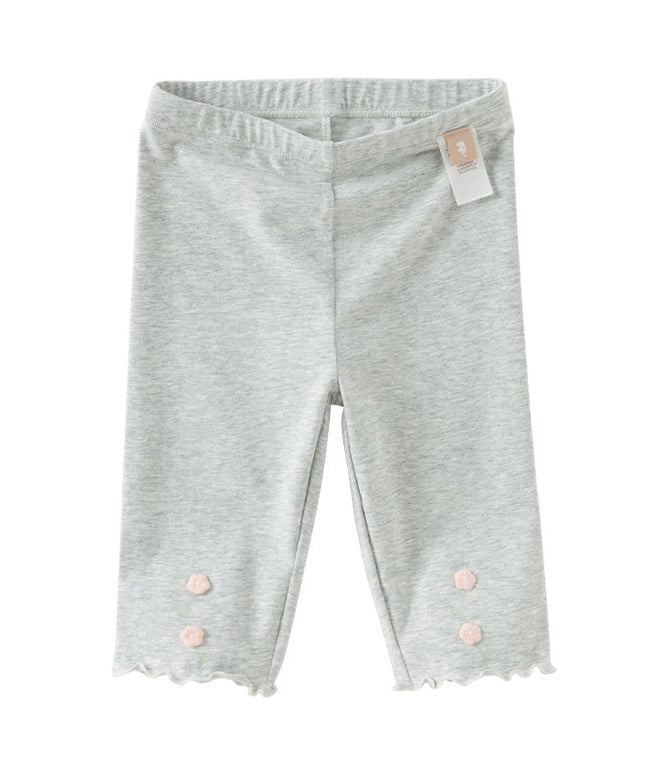 Toddler Girls Summer Cute Beige/Grey Slim Leggings