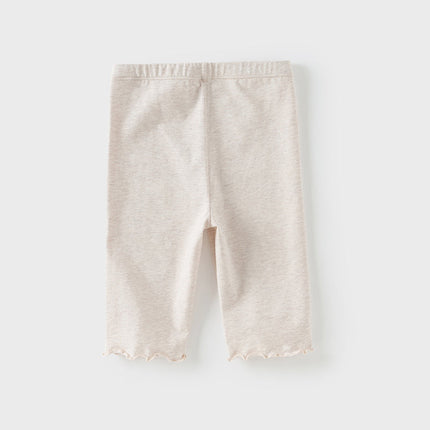 Toddler Girls Summer Cute Beige/Grey Slim Leggings