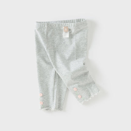 Toddler Girls Summer Cute Beige/Grey Slim Leggings