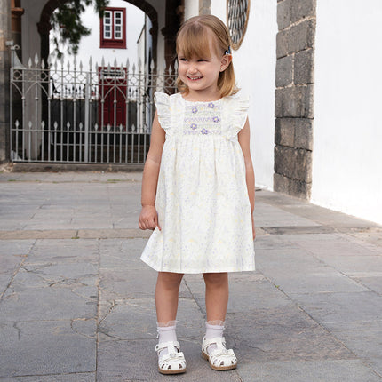 Girls Summer Purple Floral Print Cotton Dress