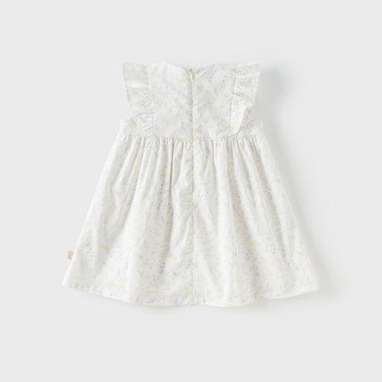 Girls Summer Purple Floral Print Cotton Dress