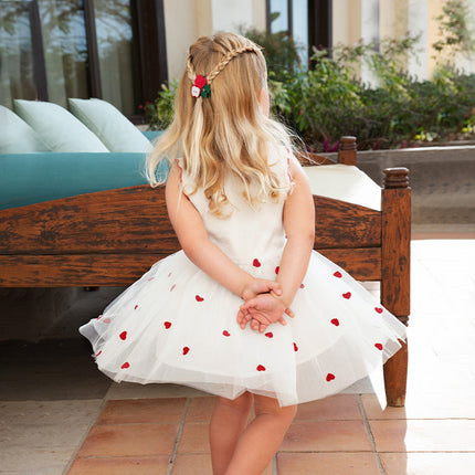 Girls Summer Sleeveless Knit Princess Mesh Dress