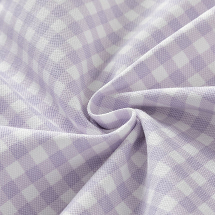 Girls Summer Cotton Purple Plaid Polo Cute College Dress