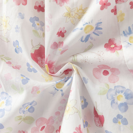 Toddler Girls Summer Floral Print Doll Collar Breathable Cotton Casual Dress