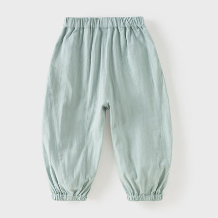 Toddler Girls Summer Purple/Green Adjustable-waistband Loose Jogger Pants