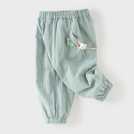 Toddler Girls Summer Purple/Green Adjustable-waistband Loose Jogger Pants