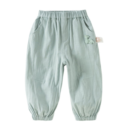 Toddler Girls Summer Purple/Green Adjustable-waistband Loose Jogger Pants