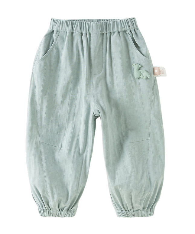 Toddler Girls Summer Purple/Green Adjustable-waistband Loose Jogger Pants
