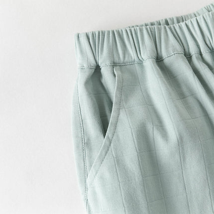 Toddler Girls Summer Purple/Green Adjustable-waistband Loose Jogger Pants