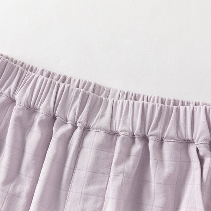 Toddler Girls Summer Purple/Green Adjustable-waistband Loose Jogger Pants